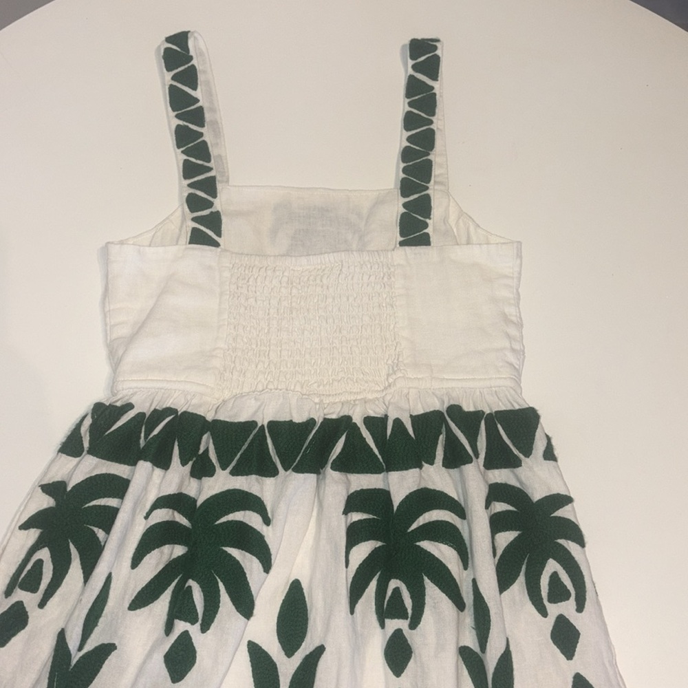 Farm Rio for Anthropologie Sleeveless Leaf Embroidered Patchwork Midi Dress - Picture 8 of 15